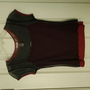 Black and Burgundy Blouse